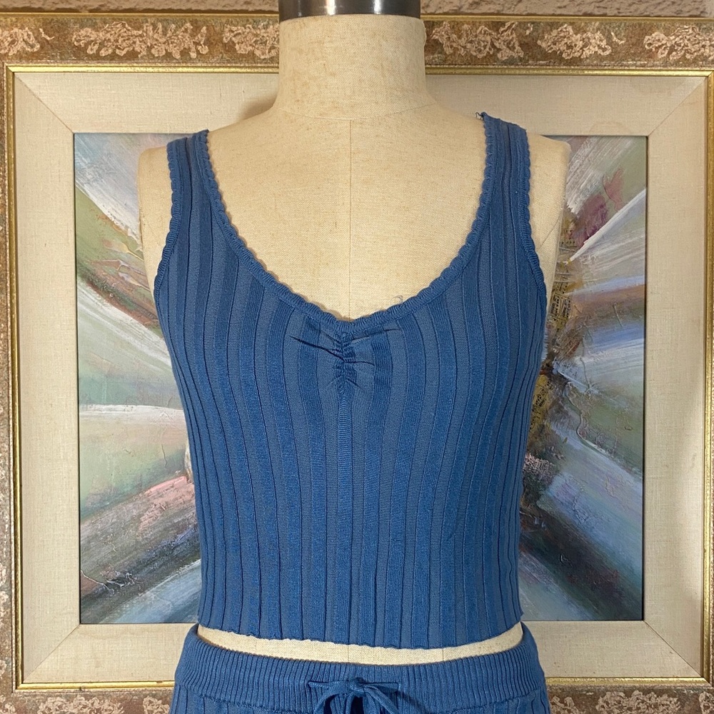 Pink Rose 2pc Ribbed Knit Tank & Pants Set - Picture 5 of 12